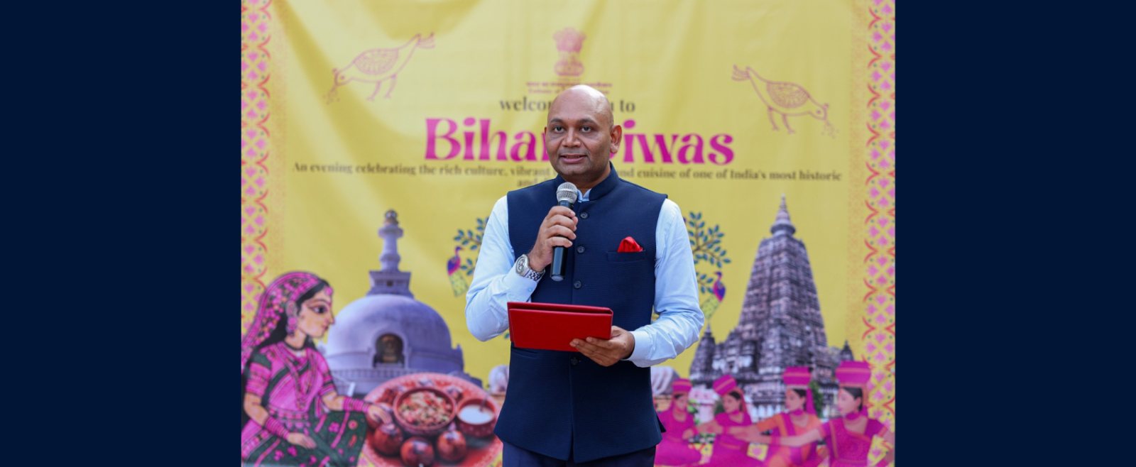 Ambassador adressing the guests during Bihar Diwas 13.08.2026