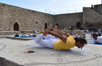 Embassy of India, Baku organized a Yoga Session in association with Classical Yoga School at Ateshgah Temple State Historical Architectural Reserve, Baku.