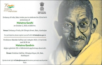 Embassy celebrated the 152nd birth anniversary of Mahatma Gandhi