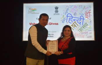 Vishwa Hindi Diwas was also avidly celebrated including keynote address by  Hon'ble MOS Smt. Meenakshi Lekhi and participation from diaspora members and Hindi lovers in Azerbaijan. 