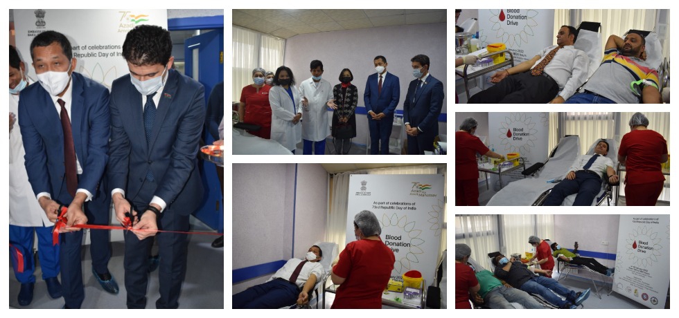 Embassy of India Baku in partnership with Hind Hospital, IAA, BMA, ATA and BTS  organized a “ BLOOD DONATION DRIVE” at Hind Hospital from on 