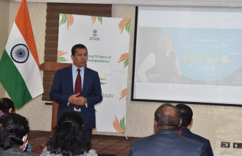Members of the Indian community, students, parents, teachers and friends of India joined the 5th edition of "Pariksha Pe Charcha" interaction by the Hon'ble Prime Minister of India on April 1,2022 at a programme organised at the Chancery.