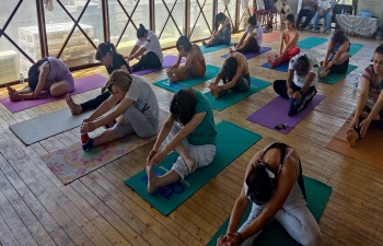 As part of IDY 2022 celebrations in Azerbaijan, Embassy of India, Baku in association with Yoga Shahi Studio, led by Ms. Sabina Shahi, organized a YOGA session at Icherisheher, Baku on 19th June, 2022, 11th of its 12 planned IDY events.