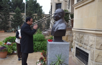 Dr. Ambedkar's Mahaparinirvan Divas has been observed on 06.12.2022 at Embassy of India, Baku to mark the death anniversary of Bharat Ratna Babasaheb Dr. Bhim Rao Ambedkar. Embassy officials paid floral tribute to Baba Saheb's statue.