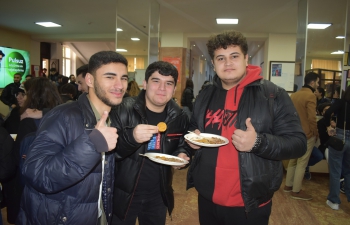 As part of the celebration of 'International Year of Millets-2023', the Embassy has planned to organise a focused one-week millet campaign from 22-28 January 2023. On the third day of the focused campaign, millet dish was served to the students of the Azerbaijan Univeristy of Languages(AUL) in Baku on 24.01.2023. About 50 people tasted the millet dishes and liked it at AUL, Baku. Students were informed about the benefits of uses of millets and brouchers on millets were also distributed. 