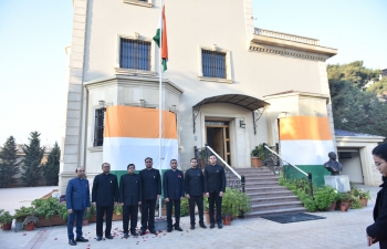  Embassy of India in Baku, along with the members of Indian Community, celebrated the 74th Republic Day of India with Flag Hoisting at 9:00 AM followed by watching the address of the Hon’ble President of India to the nation